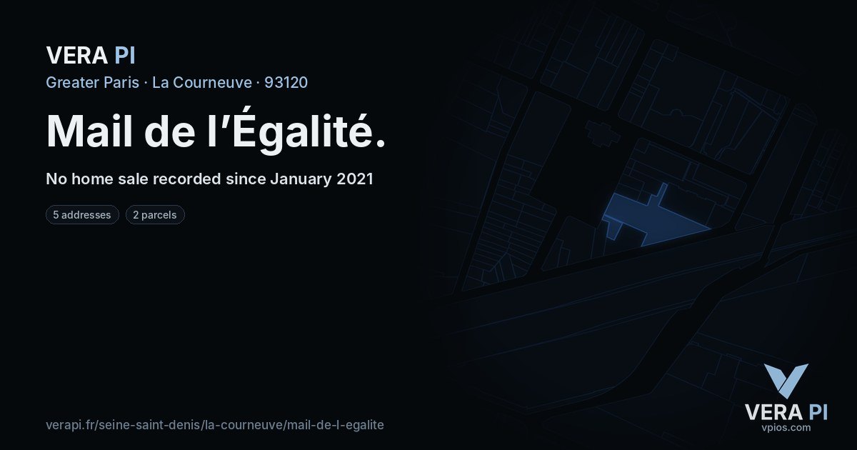Mail de l’Égalité, La Courneuve at night – every parcel coloured by the prices around it, the street's own parcels lit