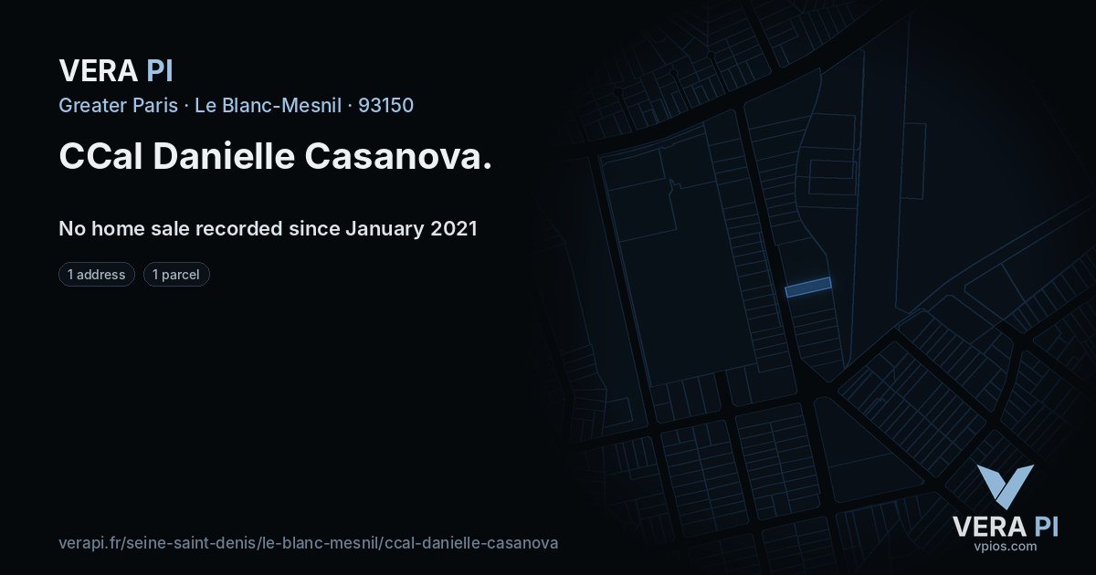 CCal Danielle Casanova, Le Blanc-Mesnil at night – every parcel coloured by the prices around it, the street's own parcels lit