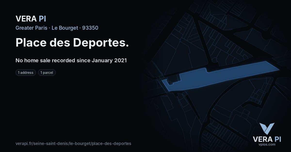 Place des Deportes, Le Bourget at night – every parcel coloured by the prices around it, the street's own parcels lit