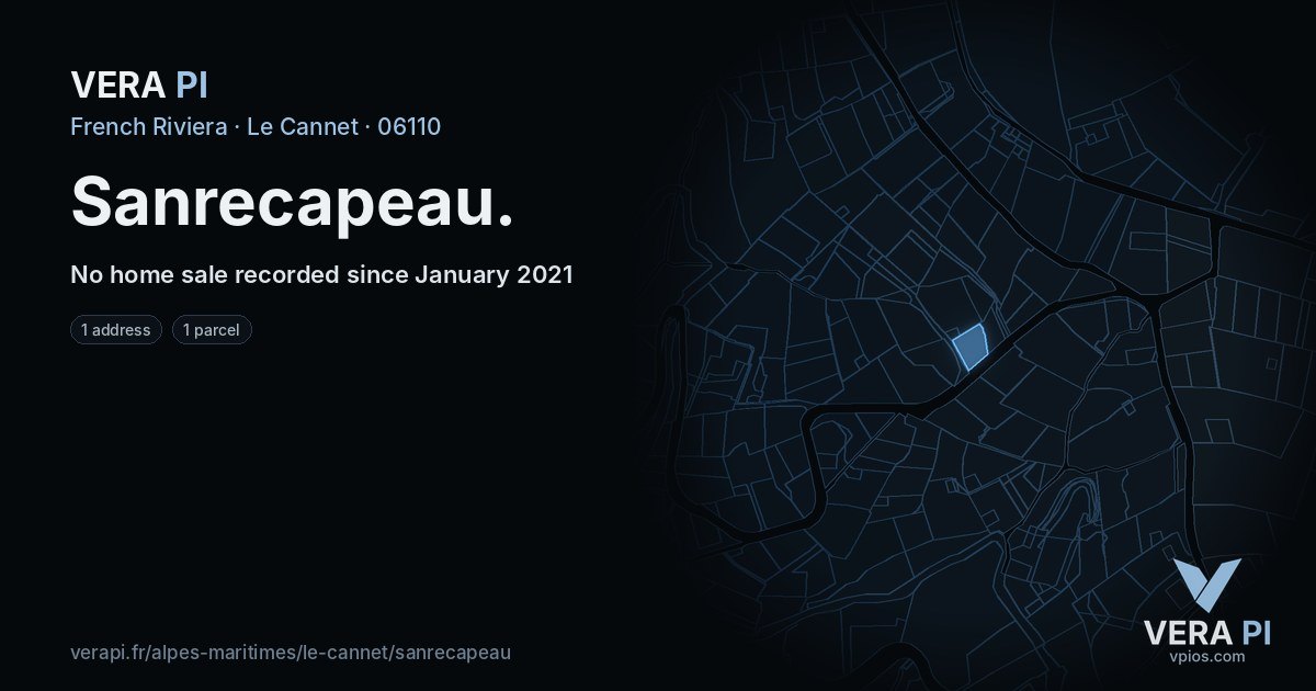 Sanrecapeau, Le Cannet at night – every parcel coloured by the prices around it, the street's own parcels lit
