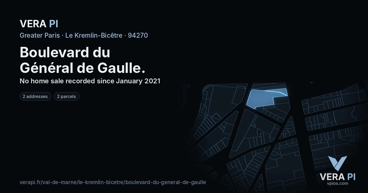Boulevard du Général de Gaulle, Le Kremlin-Bicêtre at night – every parcel coloured by the prices around it, the street's own parcels lit
