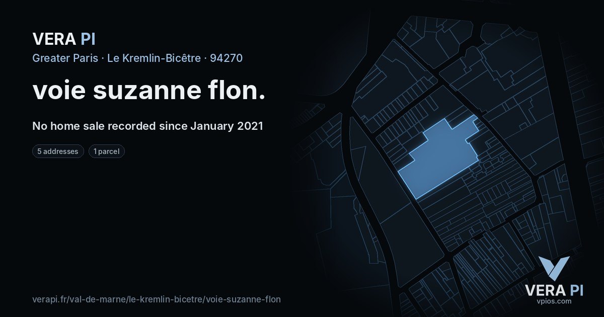 voie suzanne flon, Le Kremlin-Bicêtre at night – every parcel coloured by the prices around it, the street's own parcels lit