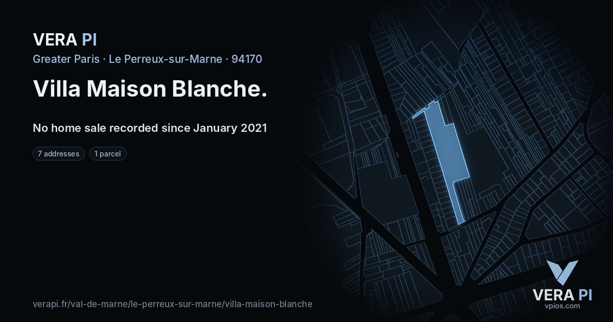 Villa Maison Blanche, Le Perreux-sur-Marne at night – every parcel coloured by the prices around it, the street's own parcels lit