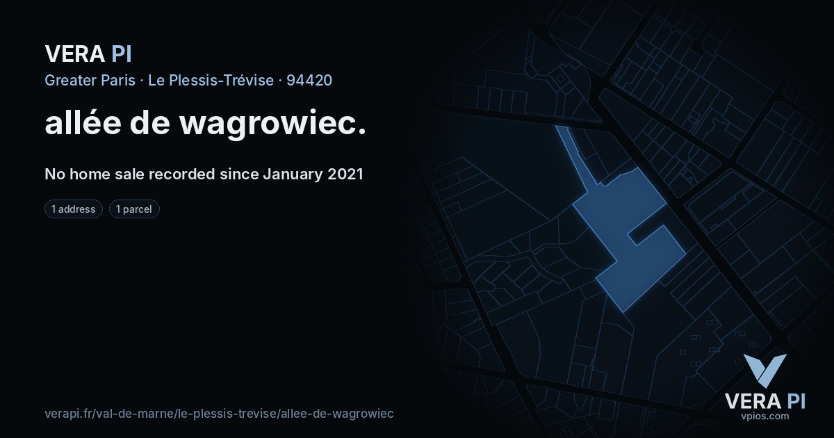 allée de wagrowiec, Le Plessis-Trévise at night – every parcel coloured by the prices around it, the street's own parcels lit
