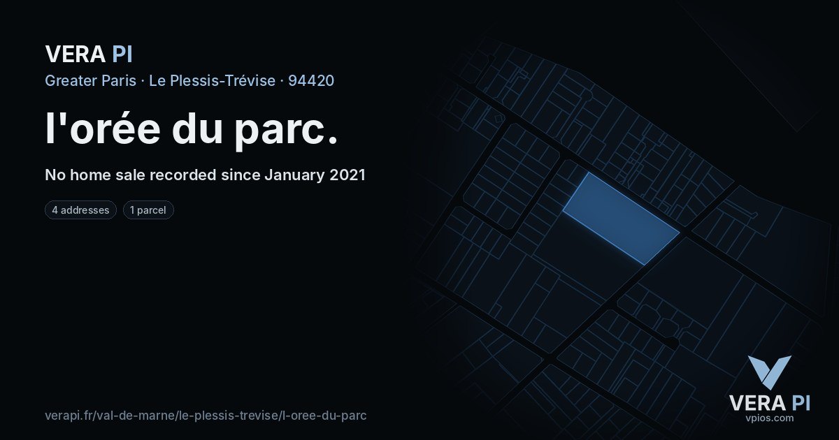 l'orée du parc, Le Plessis-Trévise at night – every parcel coloured by the prices around it, the street's own parcels lit