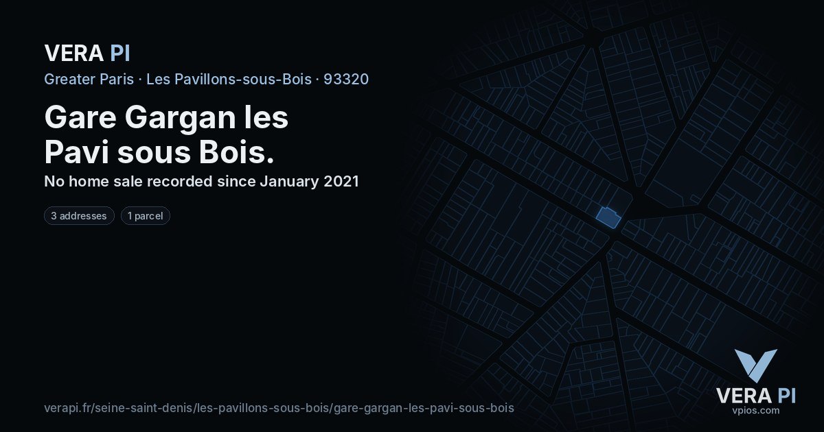 Gare Gargan les Pavi sous Bois, Les Pavillons-sous-Bois at night – every parcel coloured by the prices around it, the street's own parcels lit
