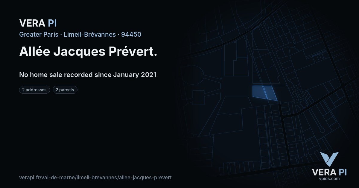 Allée Jacques Prévert, Limeil-Brévannes at night – every parcel coloured by the prices around it, the street's own parcels lit