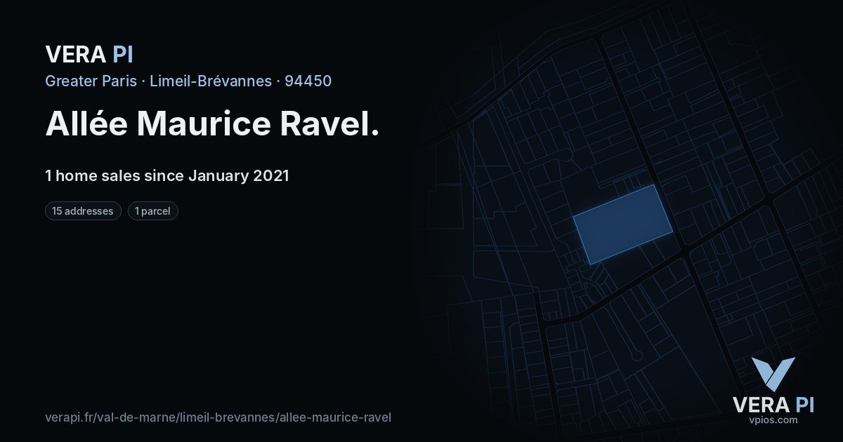 Allée Maurice Ravel, Limeil-Brévannes at night – every parcel coloured by the prices around it, the street's own parcels lit