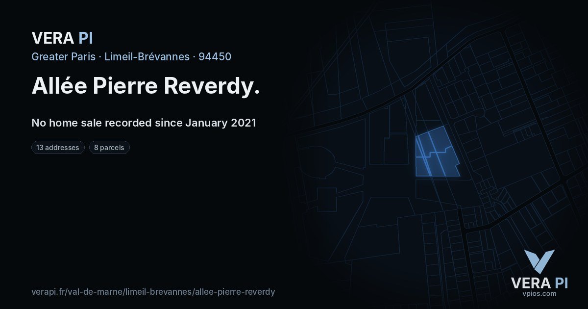 Allée Pierre Reverdy, Limeil-Brévannes at night – every parcel coloured by the prices around it, the street's own parcels lit