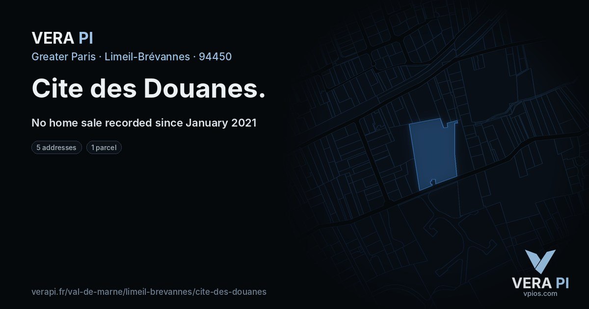 Cite des Douanes, Limeil-Brévannes at night – every parcel coloured by the prices around it, the street's own parcels lit
