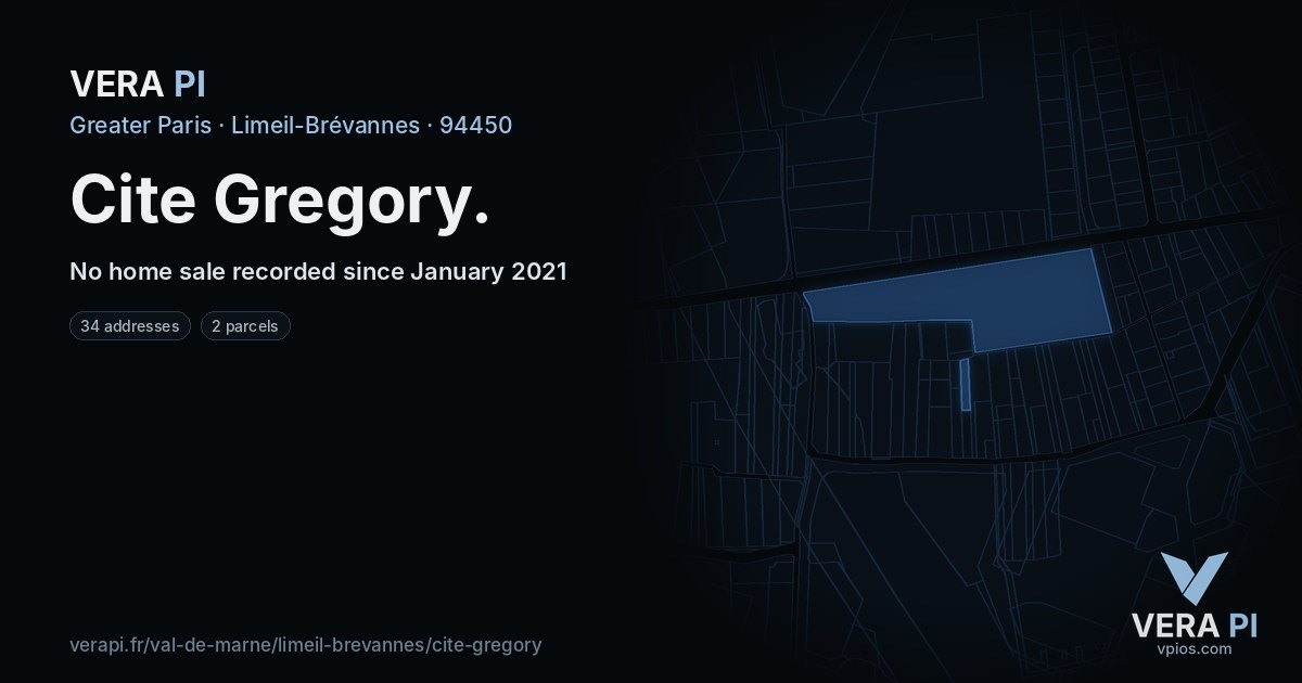 Cite Gregory, Limeil-Brévannes at night – every parcel coloured by the prices around it, the street's own parcels lit