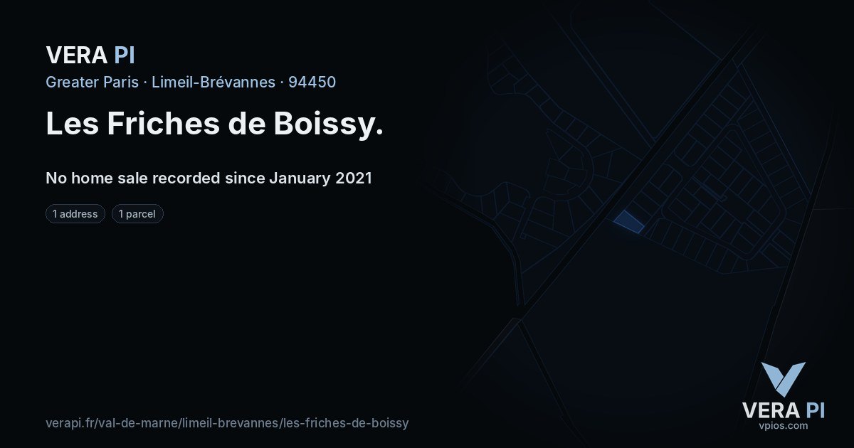 Les Friches de Boissy, Limeil-Brévannes at night – every parcel coloured by the prices around it, the street's own parcels lit