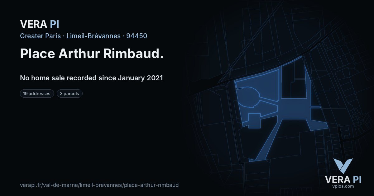 Place Arthur Rimbaud, Limeil-Brévannes at night – every parcel coloured by the prices around it, the street's own parcels lit