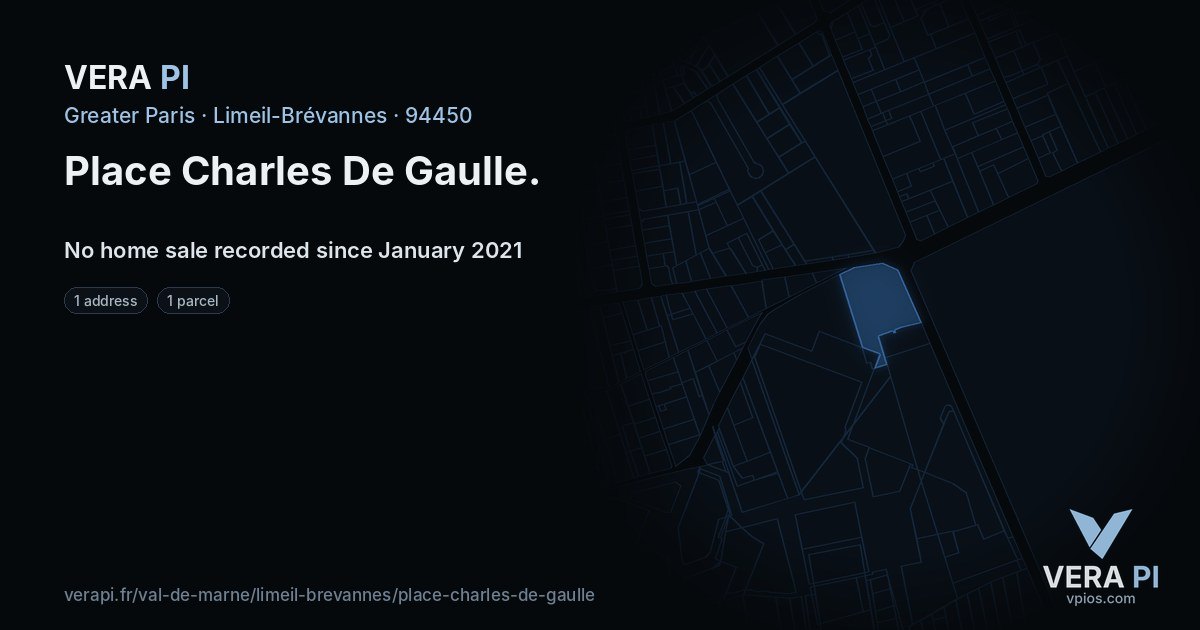 Place Charles De Gaulle, Limeil-Brévannes at night – every parcel coloured by the prices around it, the street's own parcels lit