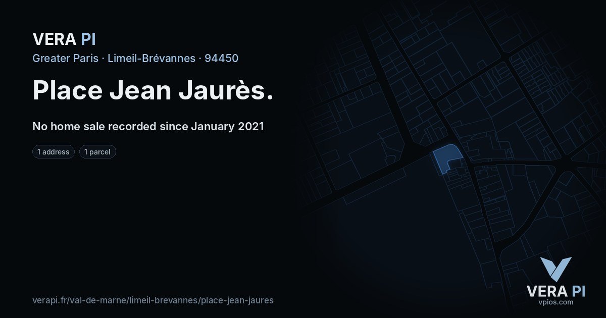 Place Jean Jaurès, Limeil-Brévannes at night – every parcel coloured by the prices around it, the street's own parcels lit