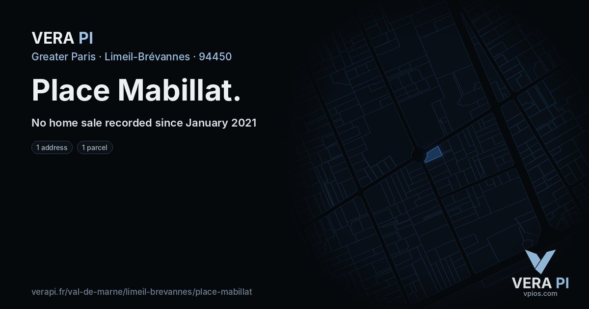 Place Mabillat, Limeil-Brévannes at night – every parcel coloured by the prices around it, the street's own parcels lit