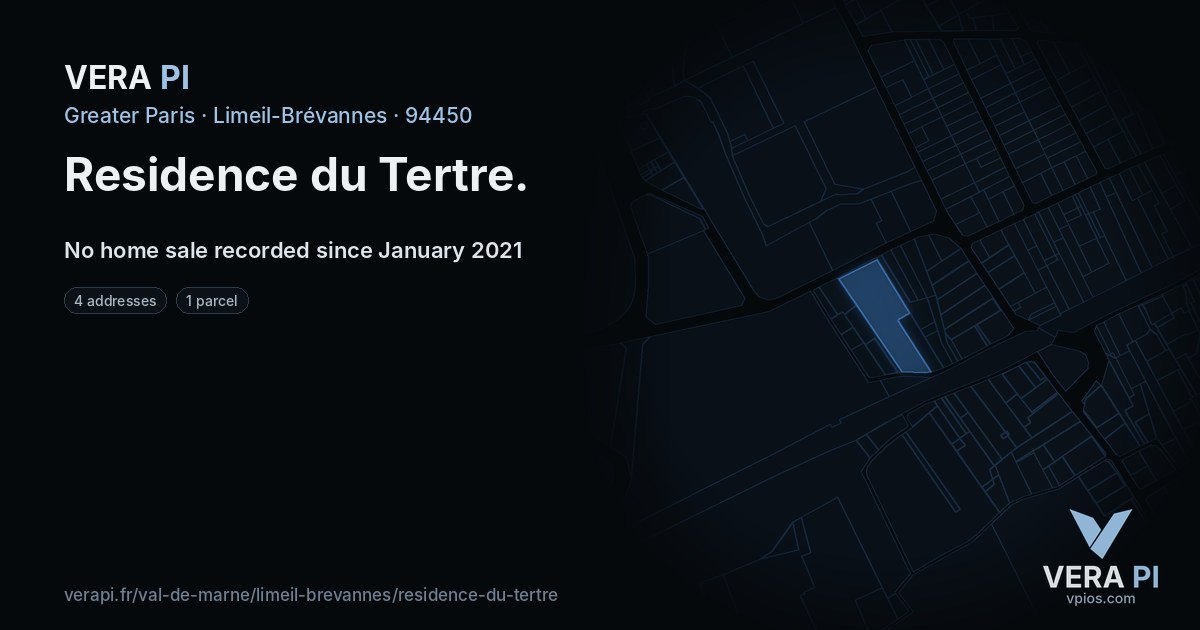 Residence du Tertre, Limeil-Brévannes at night – every parcel coloured by the prices around it, the street's own parcels lit