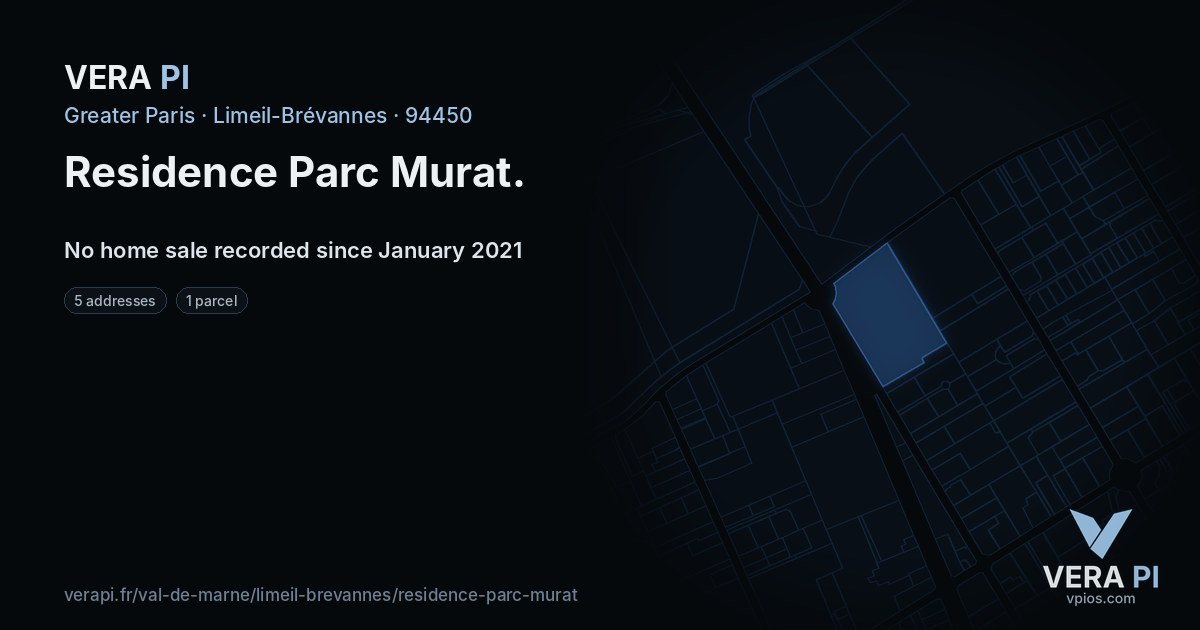 Residence Parc Murat, Limeil-Brévannes at night – every parcel coloured by the prices around it, the street's own parcels lit
