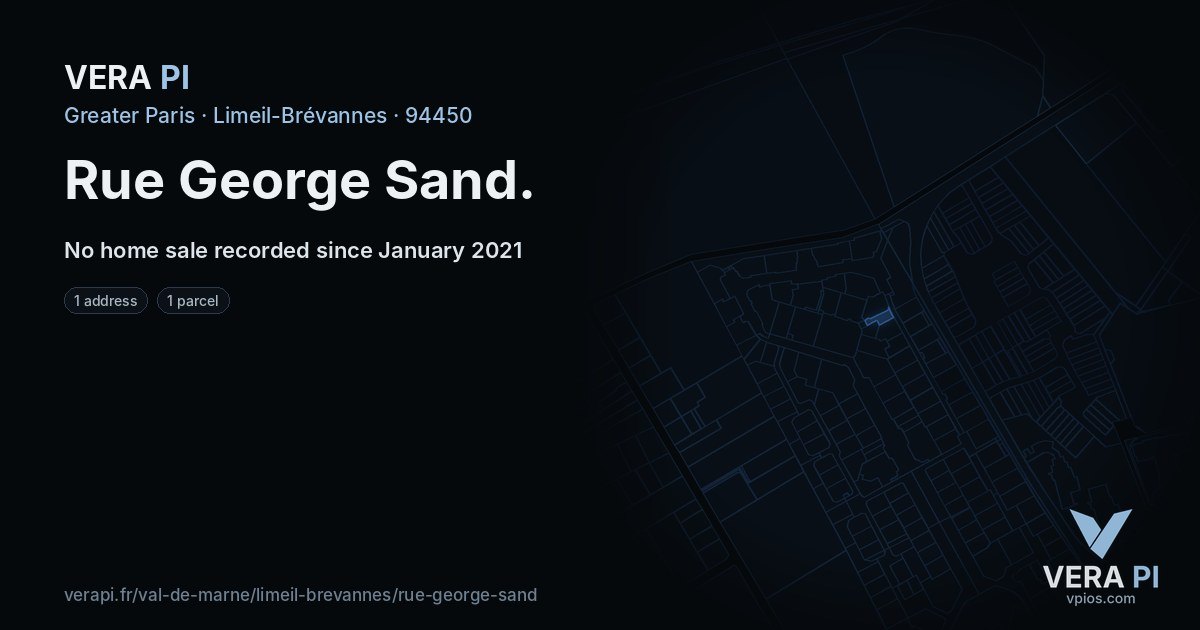 Rue George Sand, Limeil-Brévannes at night – every parcel coloured by the prices around it, the street's own parcels lit