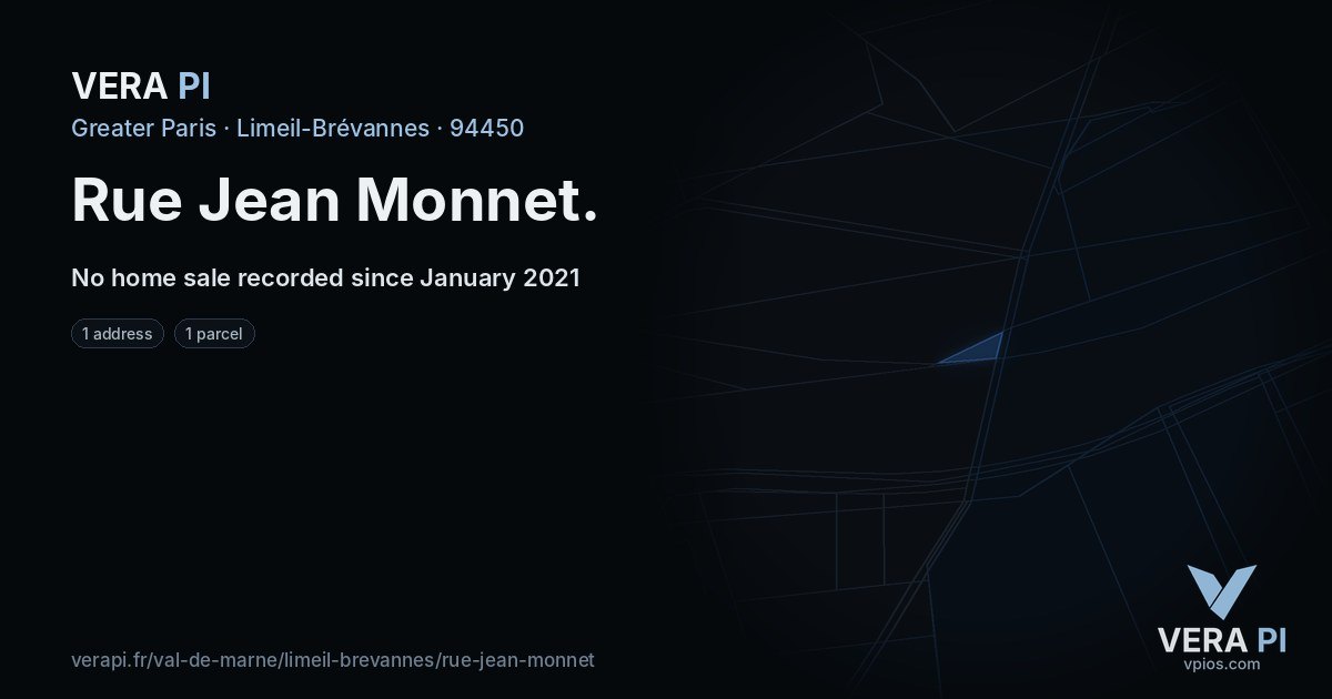 Rue Jean Monnet, Limeil-Brévannes at night – every parcel coloured by the prices around it, the street's own parcels lit