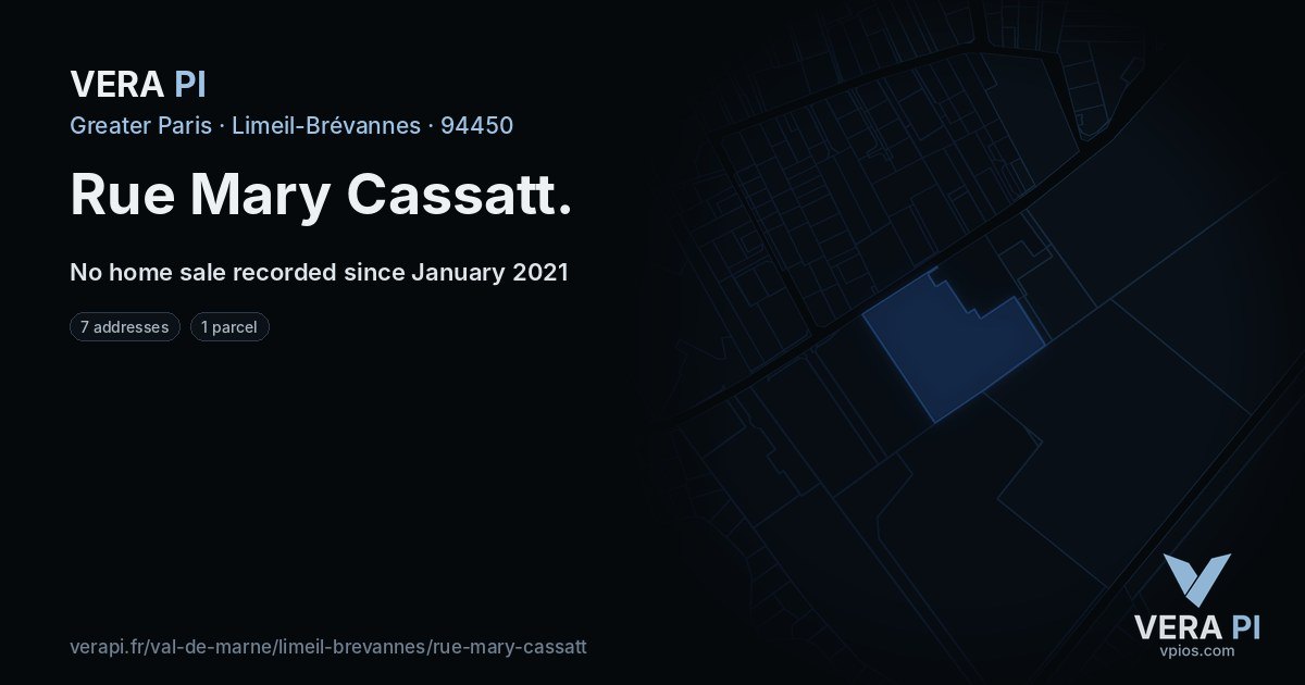 Rue Mary Cassatt, Limeil-Brévannes at night – every parcel coloured by the prices around it, the street's own parcels lit
