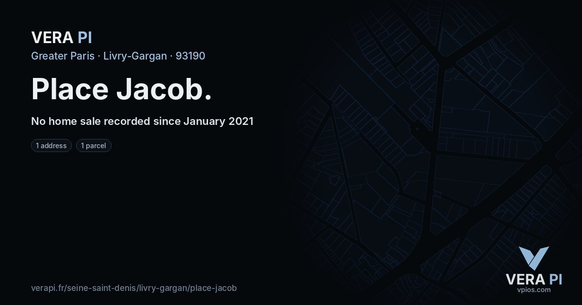 Place Jacob, Livry-Gargan at night – every parcel coloured by the prices around it, the street's own parcels lit