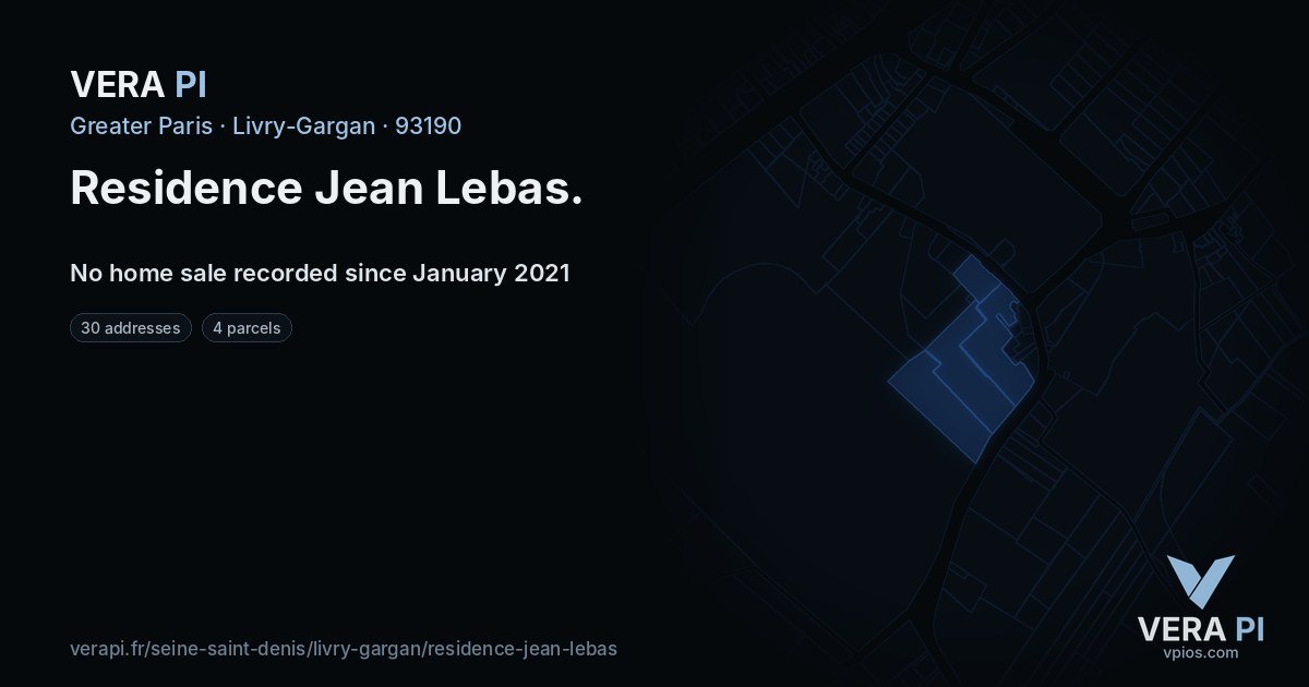 Residence Jean Lebas, Livry-Gargan at night – every parcel coloured by the prices around it, the street's own parcels lit