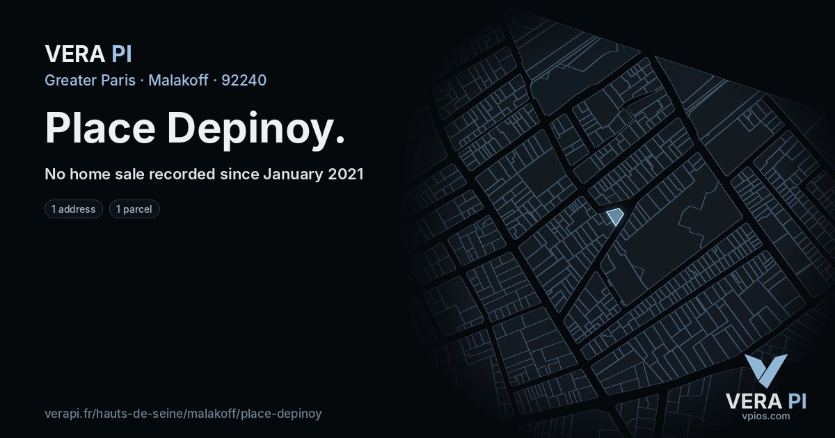 Place Depinoy, Malakoff at night – every parcel coloured by the prices around it, the street's own parcels lit