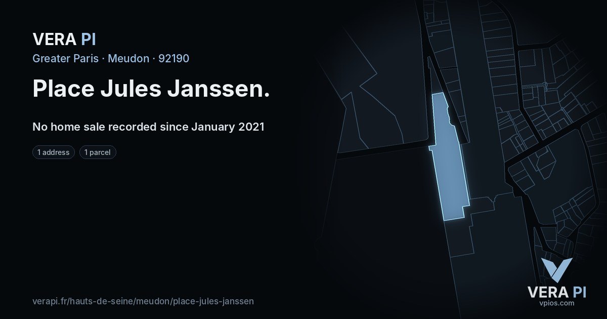 Place Jules Janssen, Meudon at night – every parcel coloured by the prices around it, the street's own parcels lit