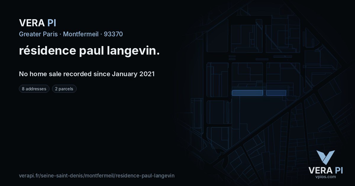résidence paul langevin, Montfermeil at night – every parcel coloured by the prices around it, the street's own parcels lit