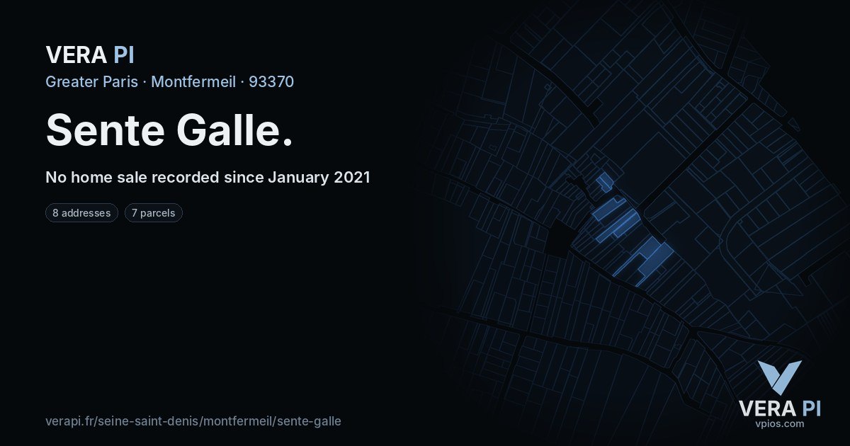 Sente Galle, Montfermeil at night – every parcel coloured by the prices around it, the street's own parcels lit