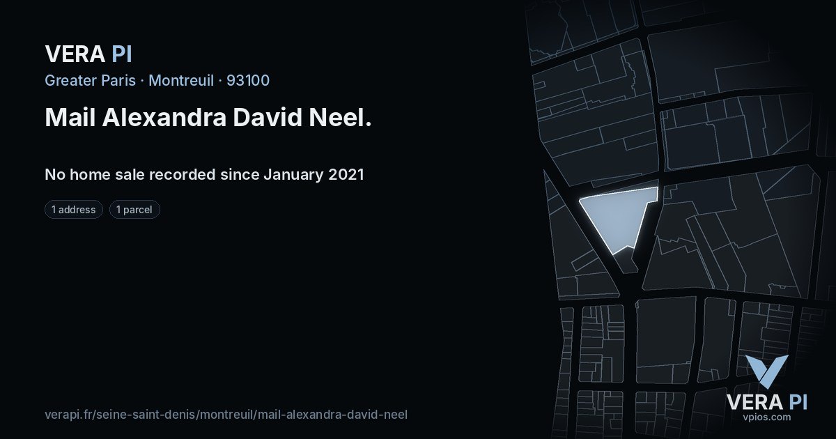 Mail Alexandra David Neel, Montreuil at night – every parcel coloured by the prices around it, the street's own parcels lit