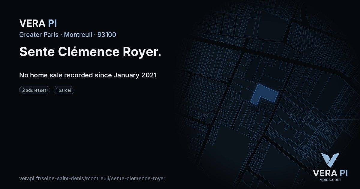 Sente Clémence Royer, Montreuil at night – every parcel coloured by the prices around it, the street's own parcels lit