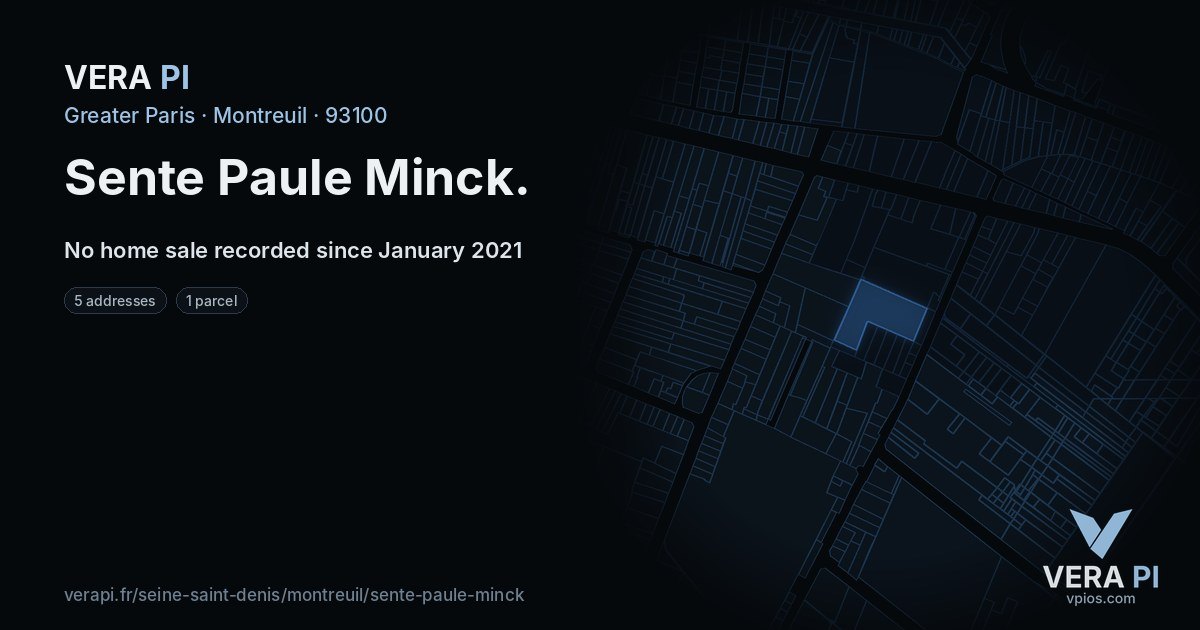 Sente Paule Minck, Montreuil at night – every parcel coloured by the prices around it, the street's own parcels lit