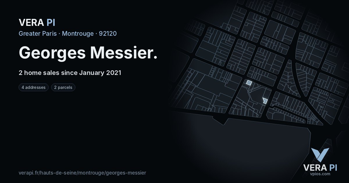Georges Messier, Montrouge at night – every parcel coloured by the prices around it, the street's own parcels lit