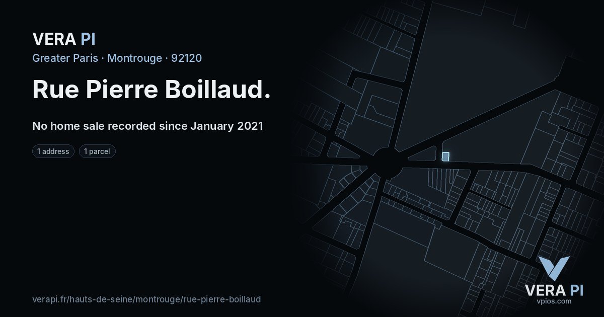 Rue Pierre Boillaud, Montrouge at night – every parcel coloured by the prices around it, the street's own parcels lit