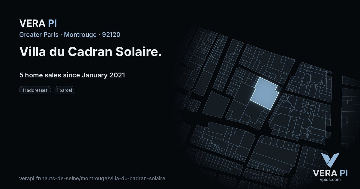 Villa du Cadran Solaire, Montrouge at night – every parcel coloured by the prices around it, the street's own parcels lit