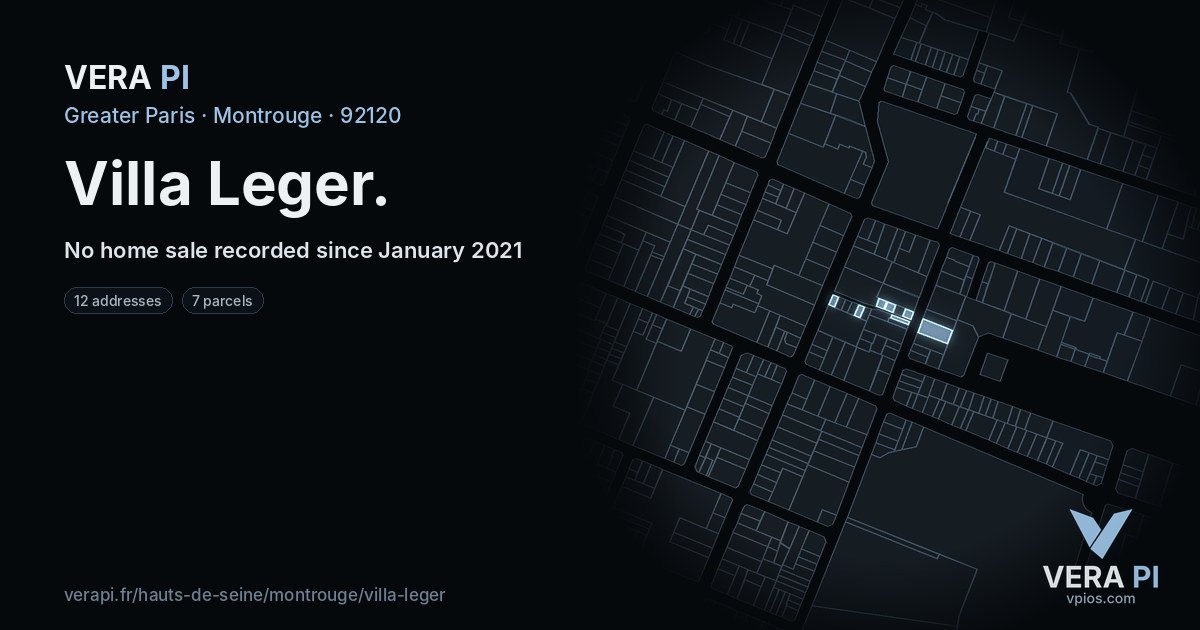 Villa Leger, Montrouge at night – every parcel coloured by the prices around it, the street's own parcels lit