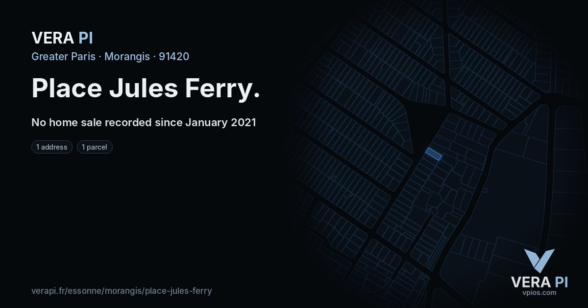 Place Jules Ferry, Morangis at night – every parcel coloured by the prices around it, the street's own parcels lit