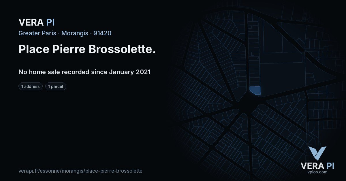 Place Pierre Brossolette, Morangis at night – every parcel coloured by the prices around it, the street's own parcels lit
