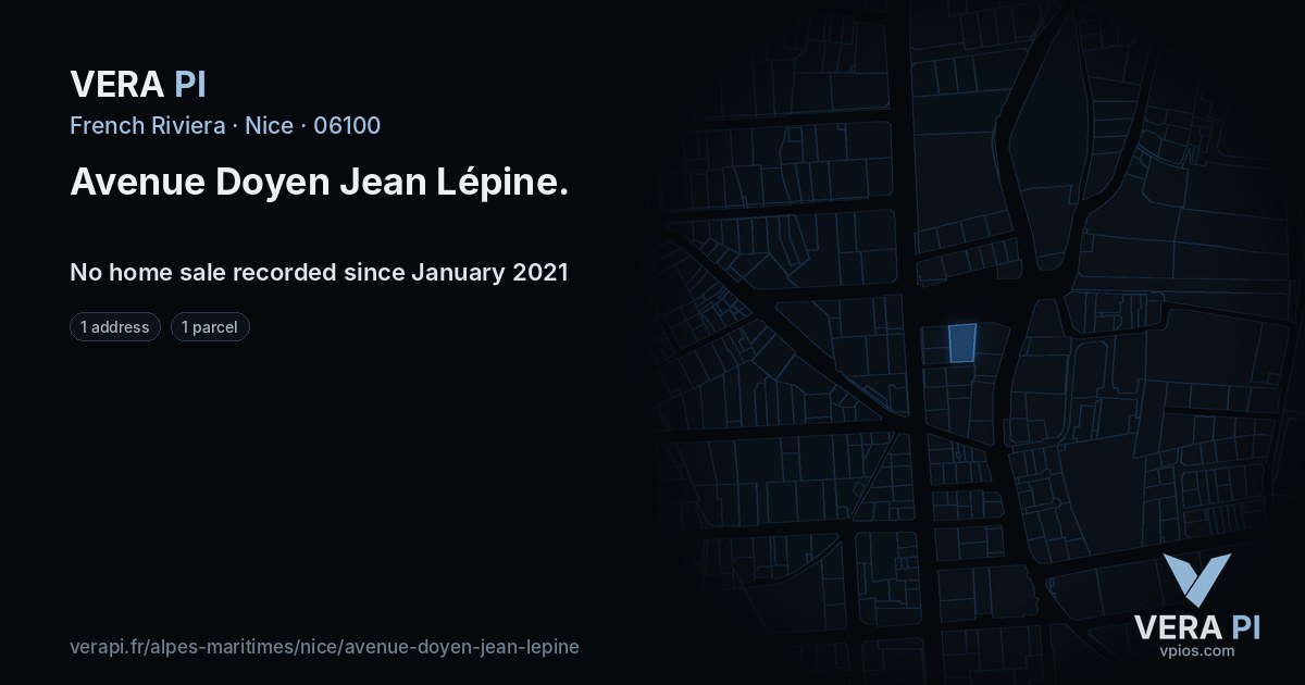 Avenue Doyen Jean Lépine, Nice at night – every parcel coloured by the prices around it, the street's own parcels lit
