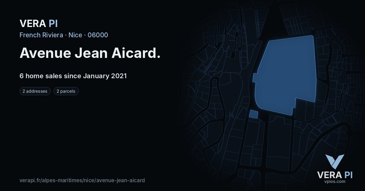 Avenue Jean Aicard, Nice at night – every parcel coloured by the prices around it, the street's own parcels lit