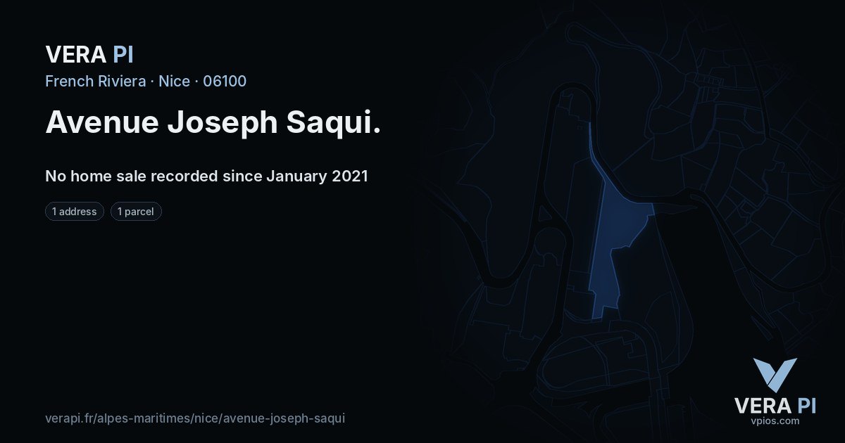 Avenue Joseph Saqui, Nice at night – every parcel coloured by the prices around it, the street's own parcels lit