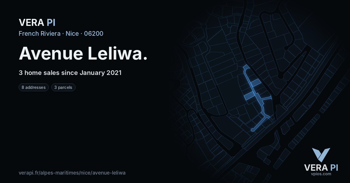 Avenue Leliwa, Nice at night – every parcel coloured by the prices around it, the street's own parcels lit