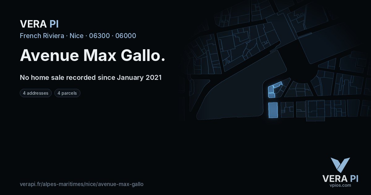 Avenue Max Gallo, Nice at night – every parcel coloured by the prices around it, the street's own parcels lit