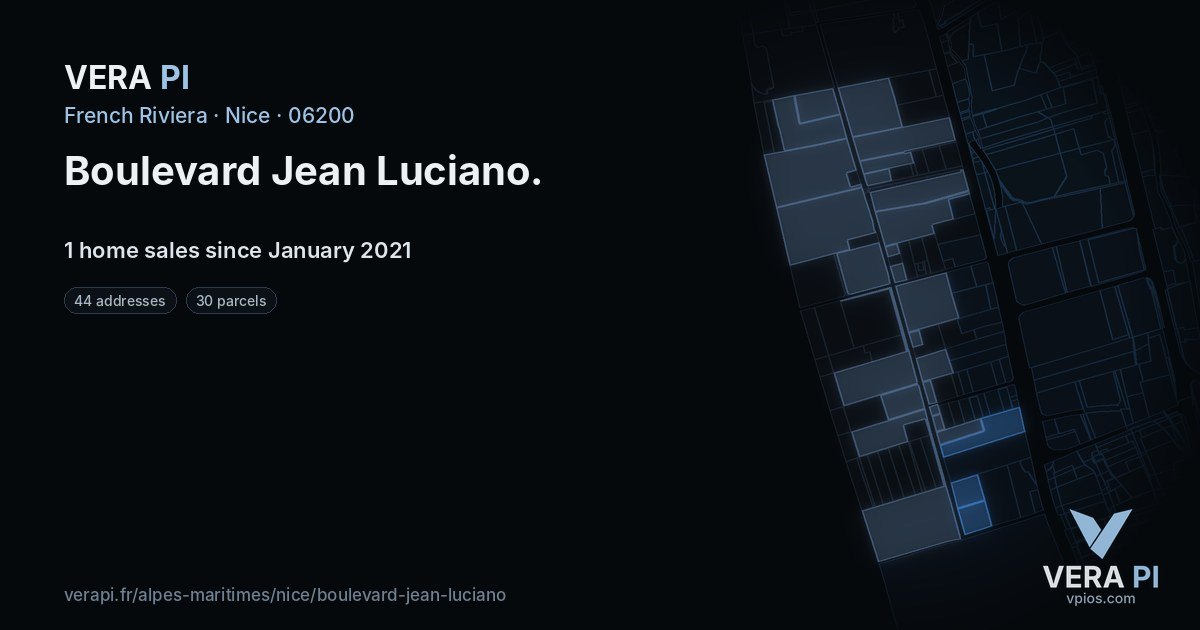 Boulevard Jean Luciano, Nice at night – every parcel coloured by the prices around it, the street's own parcels lit