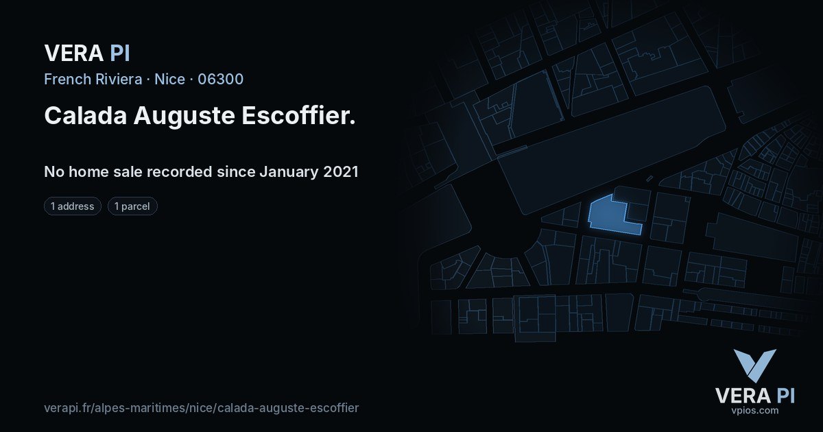 Calada Auguste Escoffier, Nice at night – every parcel coloured by the prices around it, the street's own parcels lit