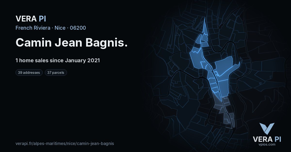 Camin Jean Bagnis, Nice at night – every parcel coloured by the prices around it, the street's own parcels lit