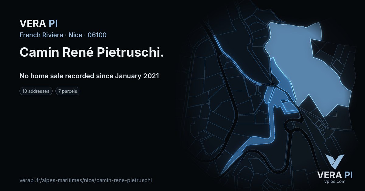 Camin René Pietruschi, Nice at night – every parcel coloured by the prices around it, the street's own parcels lit