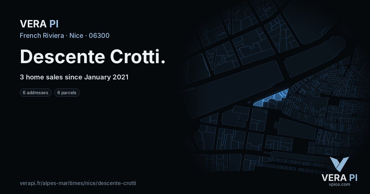 Descente Crotti, Nice at night – every parcel coloured by the prices around it, the street's own parcels lit